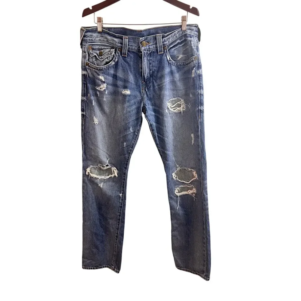 True Religion Ricky Relaxed Straight Jeans Men Size 34